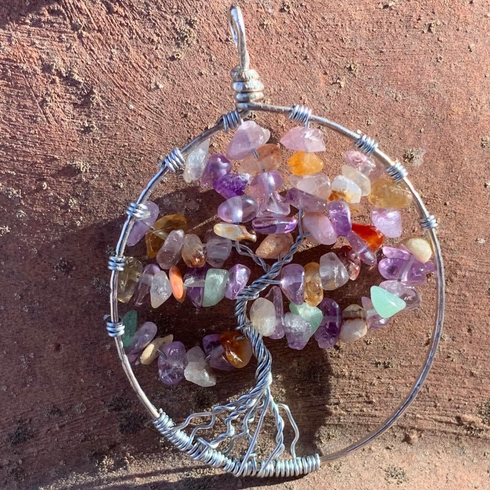 NWOT Gemstone Tree of Life Pendant